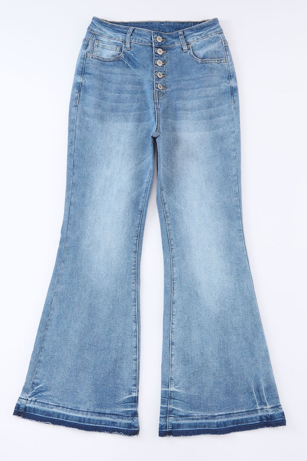 JUDY BLUE High Waist Button Fly Flared Blue Jeans