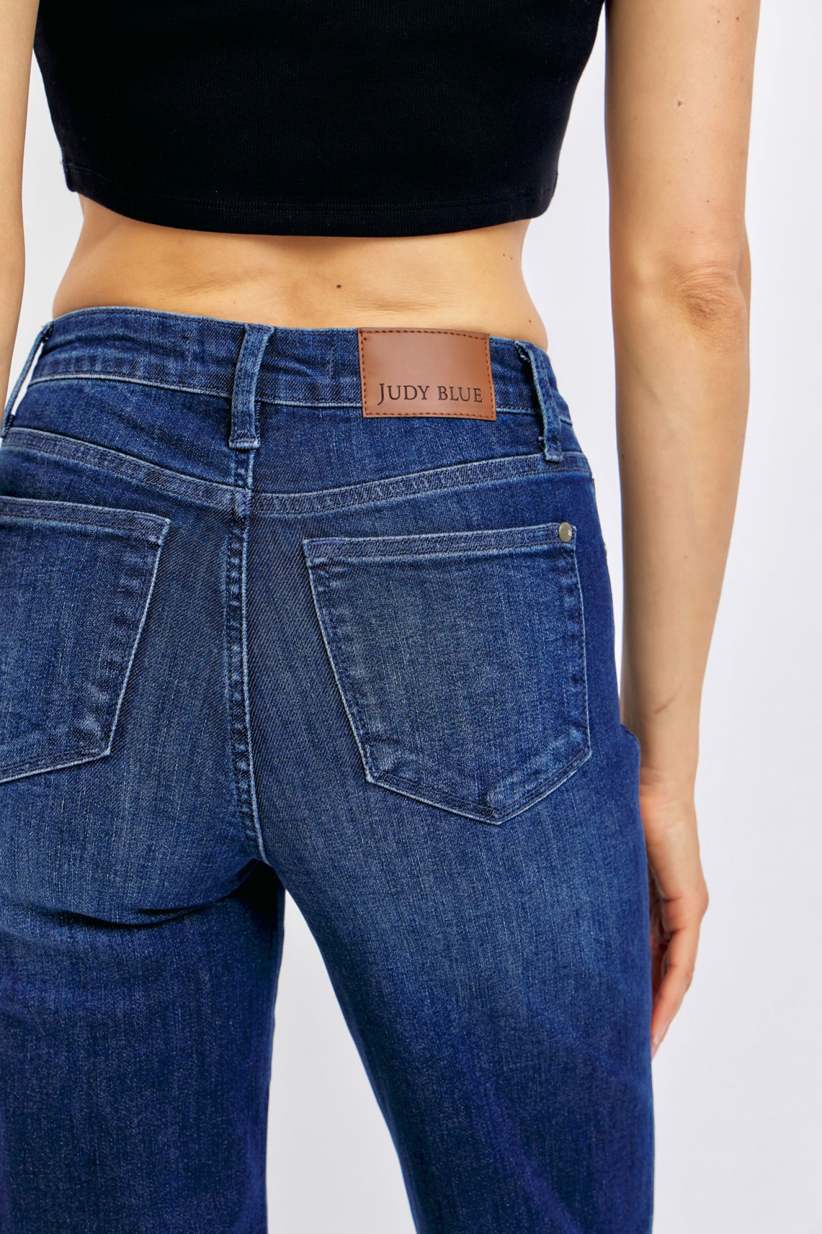 Judy Blue Full Size Tummy Control Straight Blue Jeans Plus