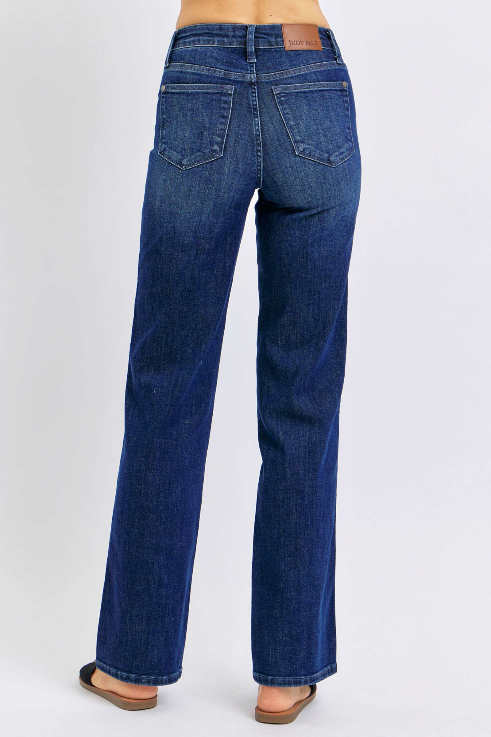 Judy Blue Full Size Tummy Control Straight Blue Jeans Plus