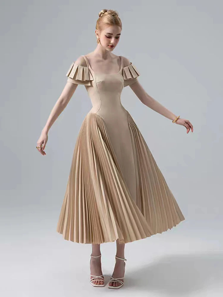 open lace back dress Camisole Backless Party Dress with Pleated and Patchwork Details For Women,  SoHo, BYMANYC New York