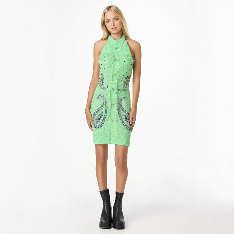 Halter Neck Party Mini Dress, 'Heavy Industry' Style, Meatpacking Dist Jenifers Designer Closet Halter Neck Party Mini Dress, 'Heavy Industry' Style, Meatpacking Dist Jenifers Designer Closet