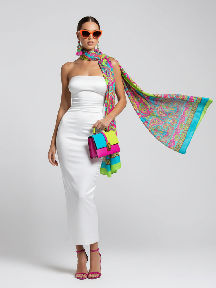 scart dress fashion Mini dress with open shoulders and balloon skirt :: LICHI