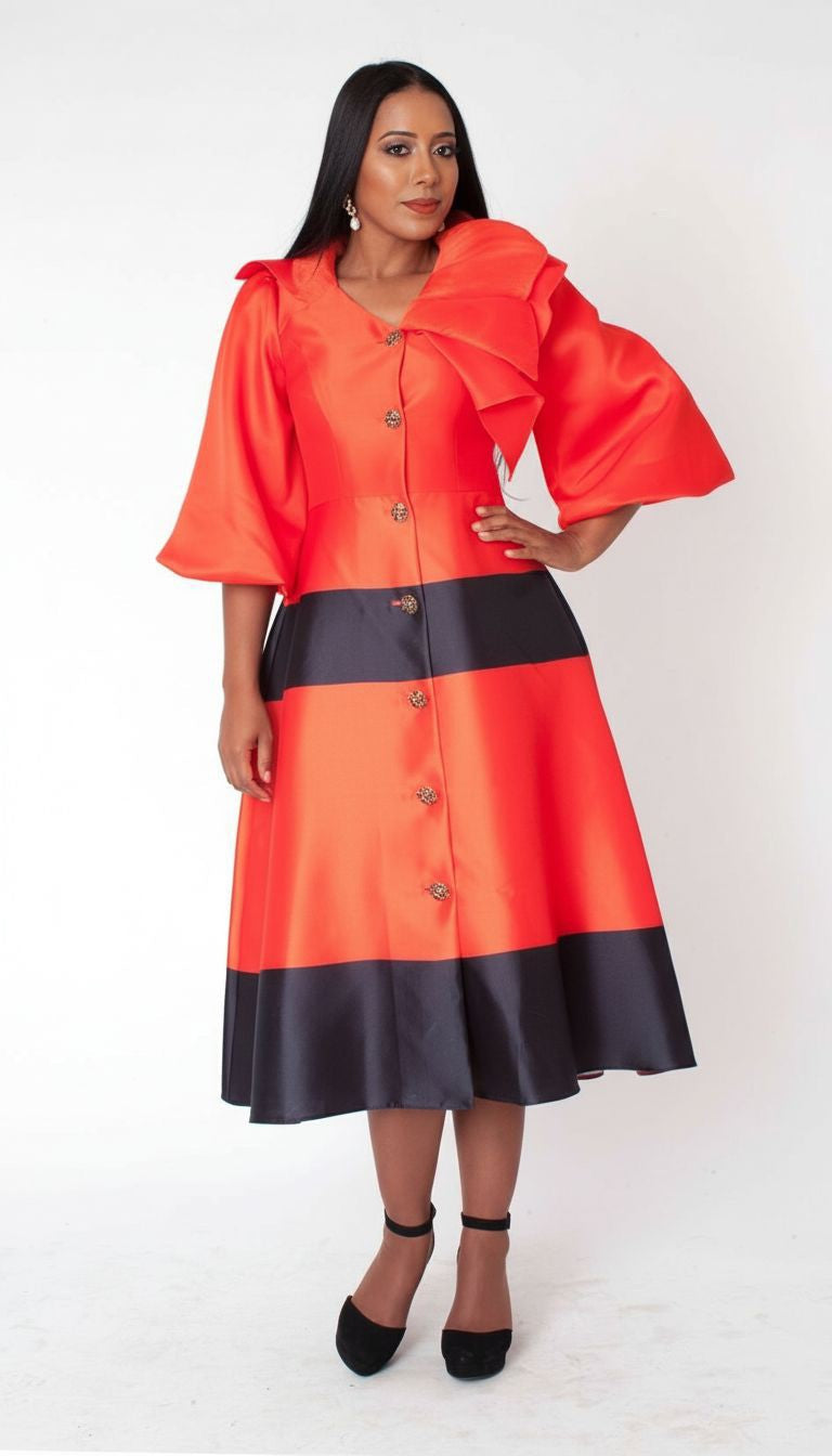 red luncheon dress Petite Studio's Lorraine Summer Dress in Red Floral