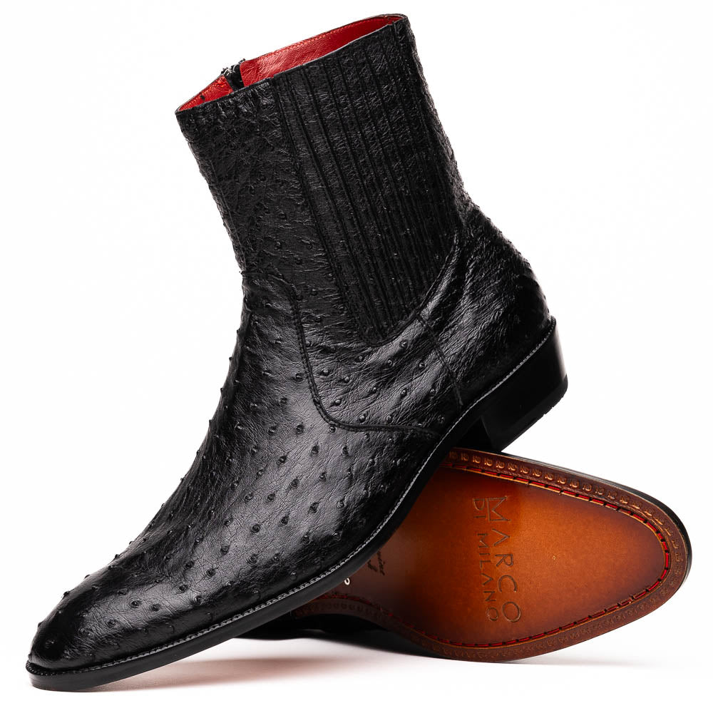 Giorgio Black ostrich quill boots men's casual dress Milano leather – Jenifers Designer Closet