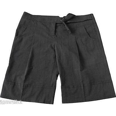 YA-YA Yael Aflalo city shorts cropped Capri 10 $246 plaid walking bermuda-Shorts-YA-YA-10-Charcoal plaid-Jenifers Designer Closet