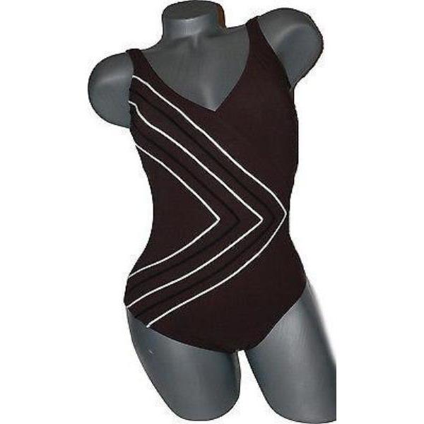GOTTEX swimsuit 8 brown tummy control tank maillot One-piece – Jenifers  Designer Closet