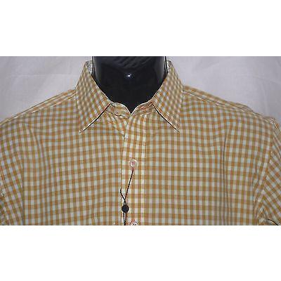 ROBERT GRAHAM S shirt gold white men's contrast cuffs designer Bodowyer-Casual Shirts-Robert Graham-Small-Gold-Jenifers Designer Closet