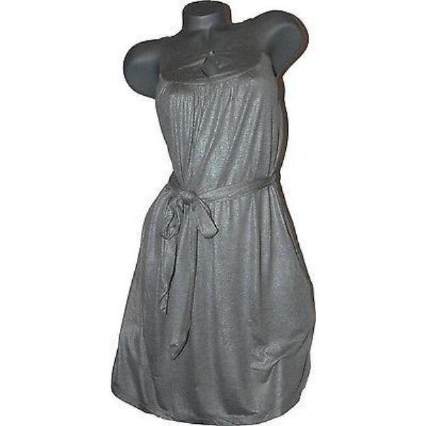 SUSANA MONACO XS slinky shimmery dress silver gray sleeveless-Dresses-Susana Monaco-XS-Silver-Jenifers Designer Closet