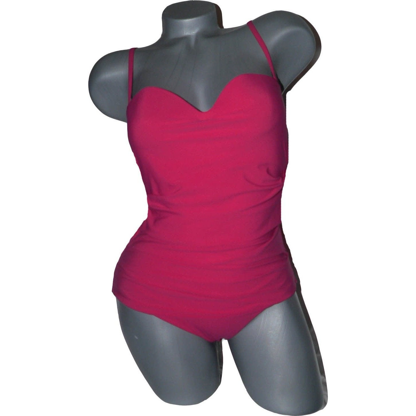 OSCAR De La RENTA swimsuit M $650 formed cups ruched 1 piece-Swimwear-Oscar de la Renta-Medium-Freesia-Jenifers Designer Closet