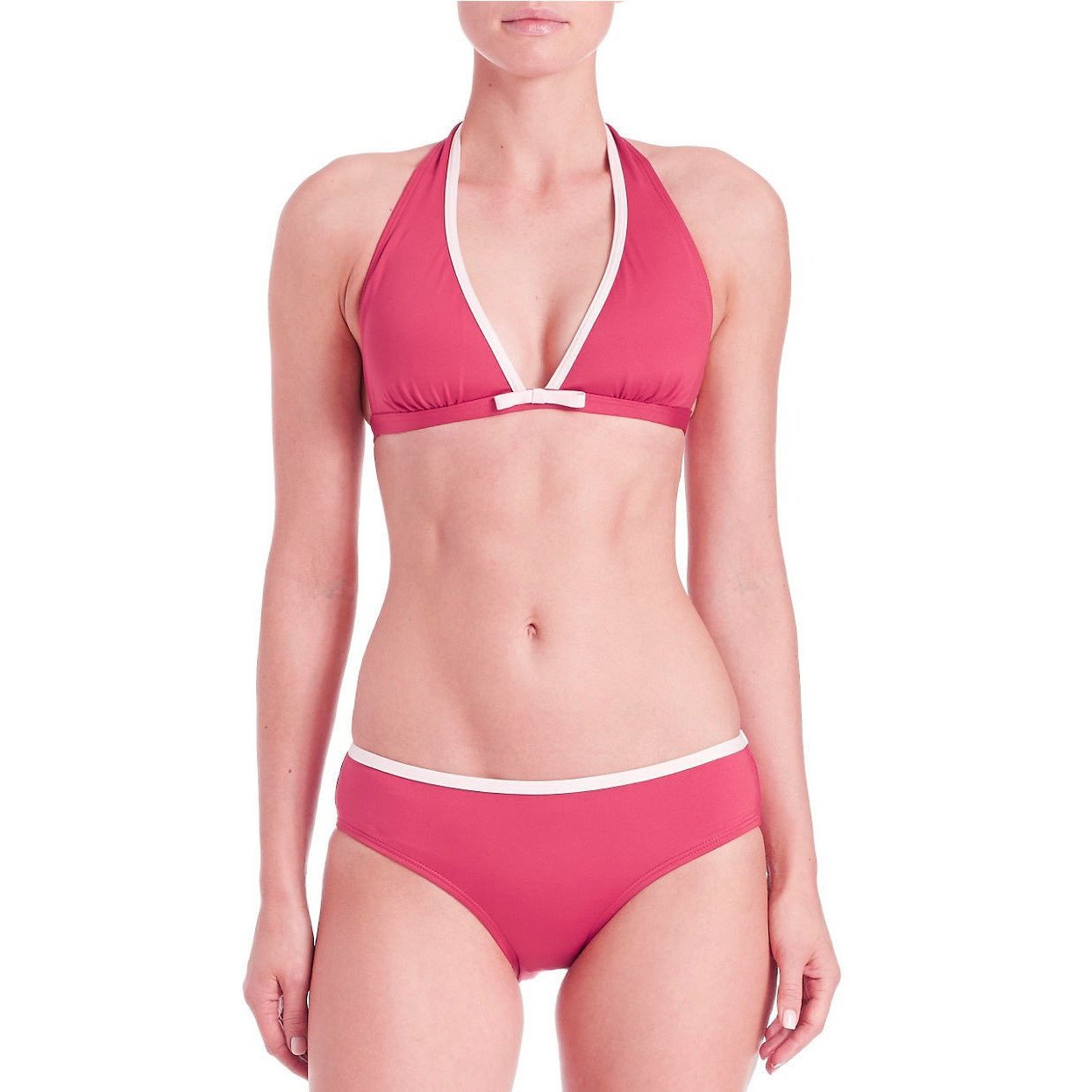 KATE SPADE swimsuit XS bikini 2PC halter poppy red pink set designer-Swimwear-Kate Spade-XS-Poppy-Jenifers Designer Closet