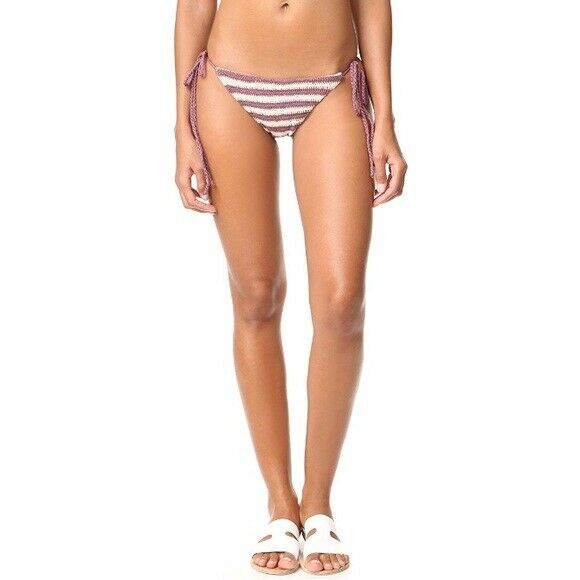 MARA HOFFMAN Swim M crochet bikini bottom only cream mauve $150 swimsuit-Clothing, Shoes & Accessories:Women's Clothing:Swimwear-Mara Hoffman-Medium-Multi-Jenifers Designer Closet
