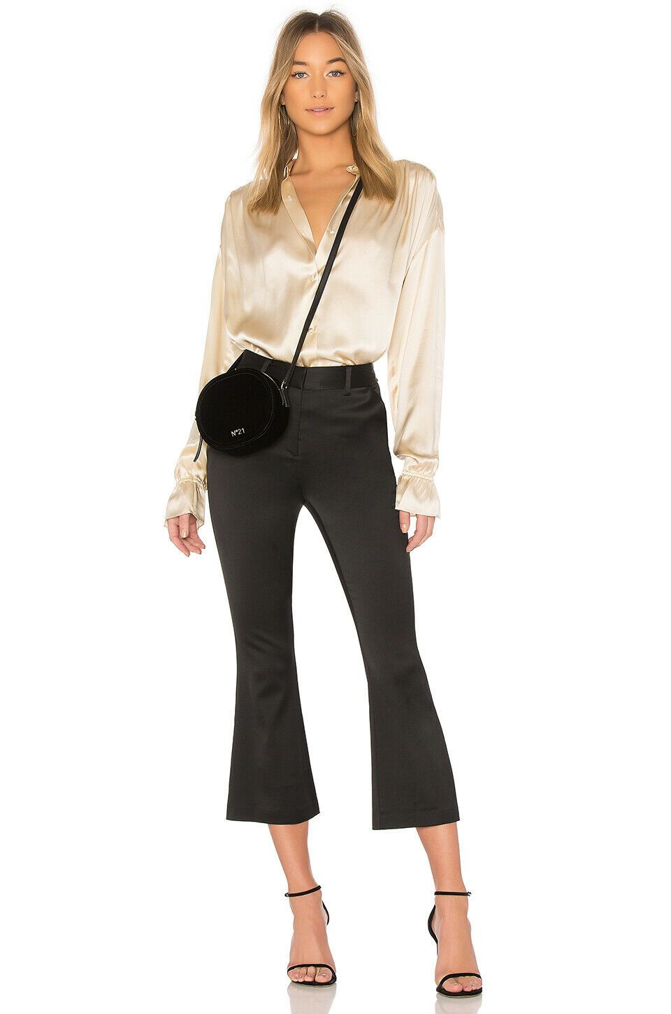 FRAME dress pants 6 career slacks trousers black flare designer stretch $375 - Jenifers Designer Closet