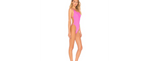 SOLID & STRIPED M The Lindsay swimsuit Malibu pink w/ white rings one-piece