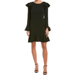 NWT JAY GODFREY dress 10 cutout back cocktail party evening black ruffle formal - Jenifers Designer Closet