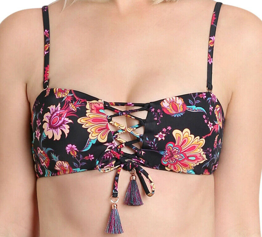Nanette Lepore Strappy Side Floral Bikini Bottom Size 6 main image 1