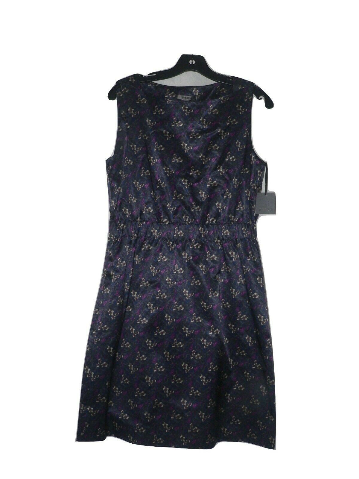 PREMISE 10 career work church Akila dress navy petal slick sheen navy