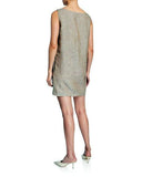 THEORY 6 mini dress jumper sleeveless striped linen v-neck shift year round - Jenifers Designer Closet