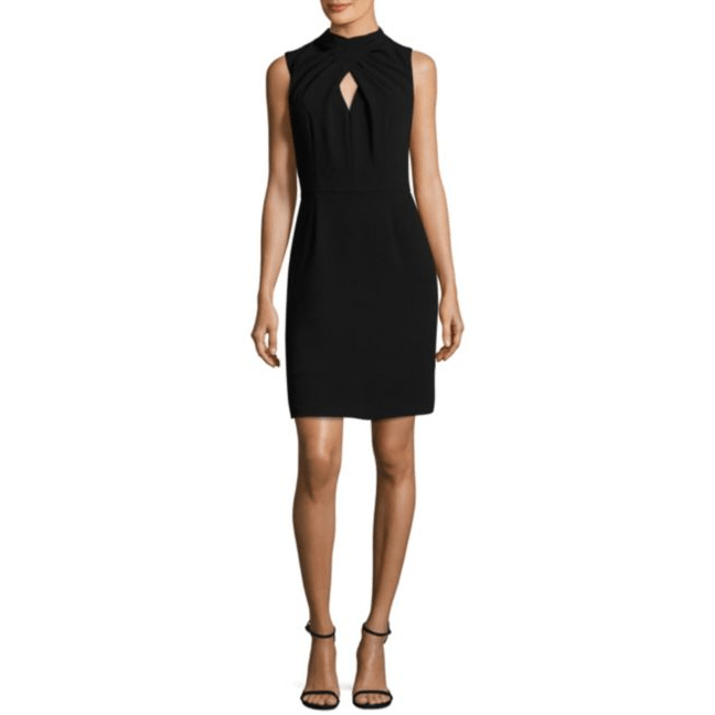 TRINA TURK 2 black keyhole sheath dress career crepe sleeveless church $278-Dresses-Trina Turk-2-Black-Jenifers Designer Closet