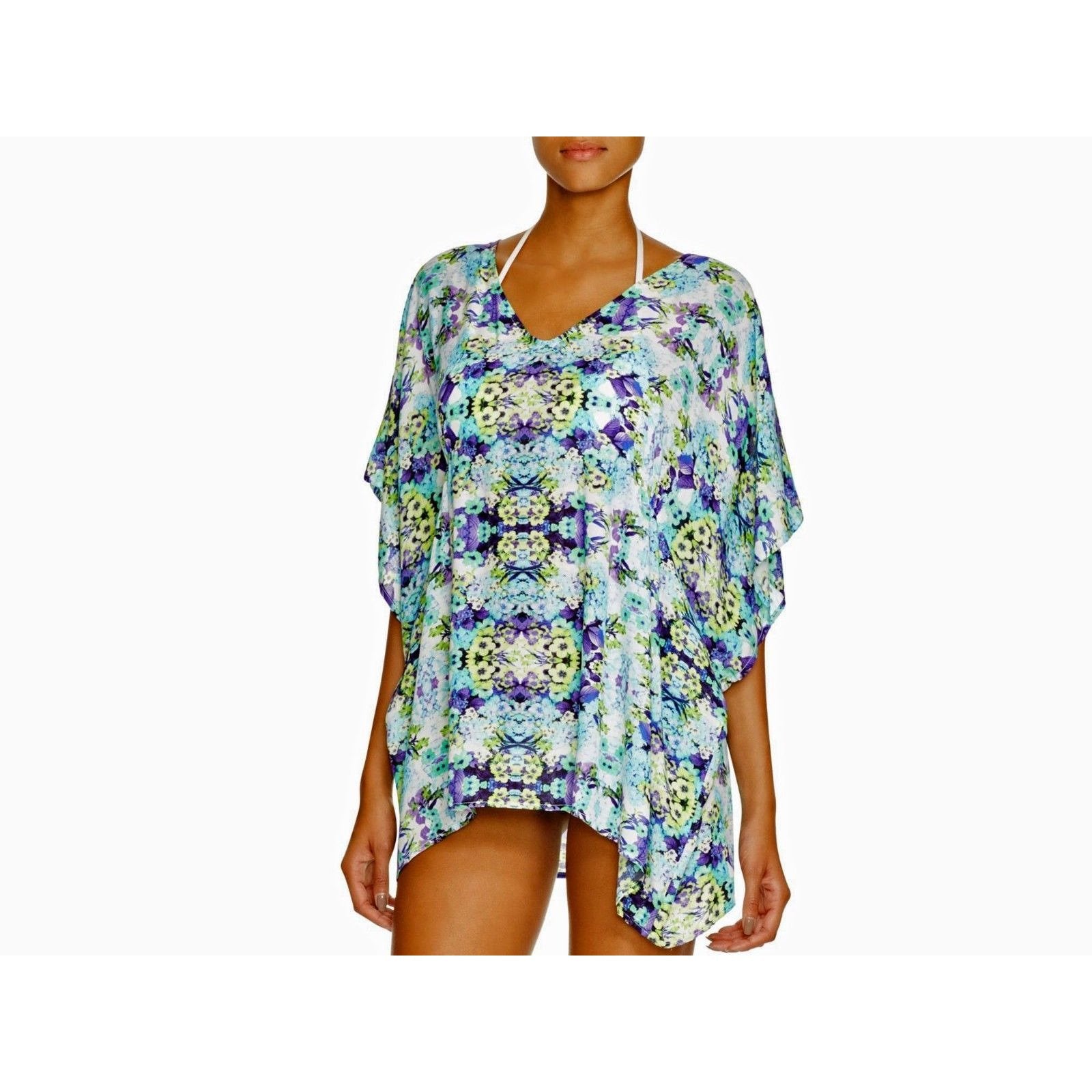 NANETTE LEPORE M Caftan swimsuit cover up tunic light-weight Kamrai-Clothes, Shoes & Accessories:Women's Clothing:Swimwear-Nanette Lepore-Medium-Multi-Jenifers Designer Closet