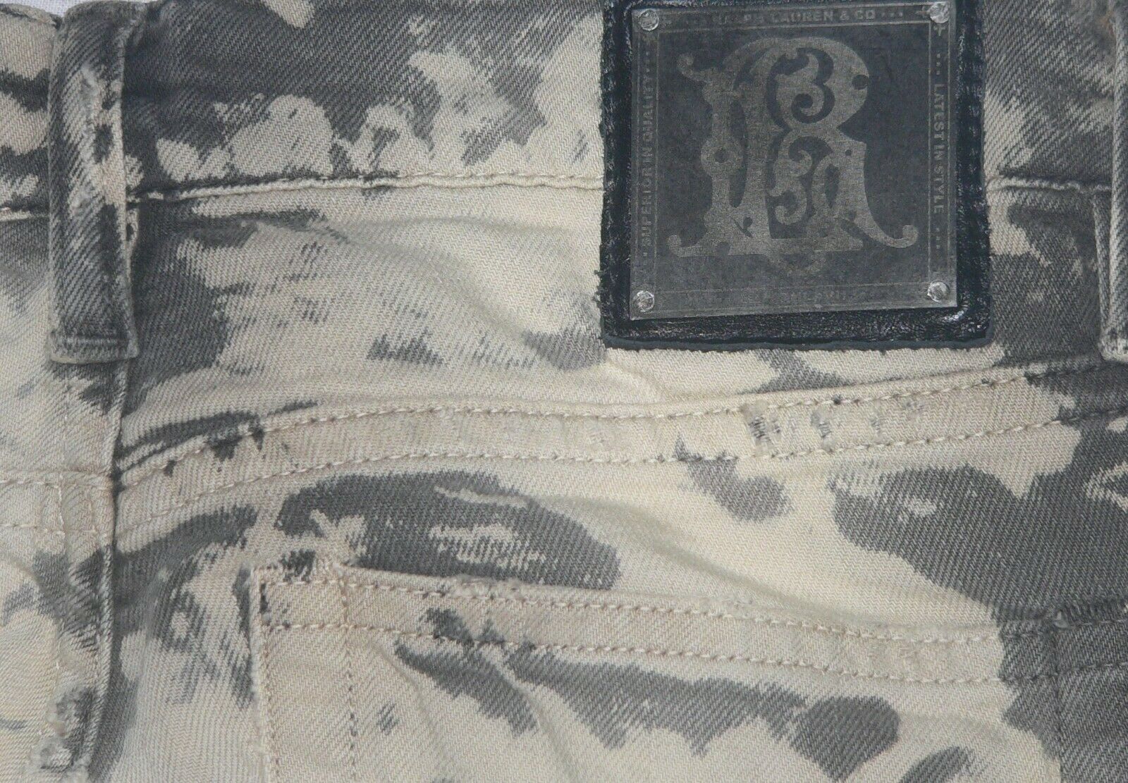 Polo Ralph Lauren 27 Jeans bleached straight $398 destroyed distressed