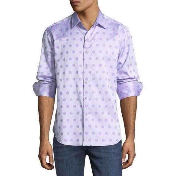 Purple polka dot sales shirt