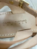 CAPRI POSITANO Italy 39 handmade leather sandals tan & silver shoes flats