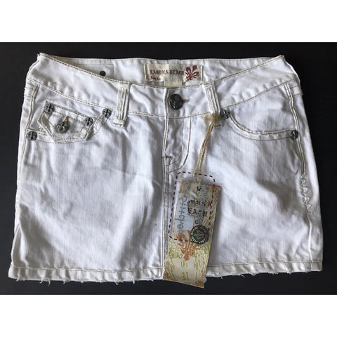 LAGUNA BEACH JEANS Co. 25 Denim White Mini Skirt short-Skirts-Laguna Beach-25-White-Jenifers Designer Closet