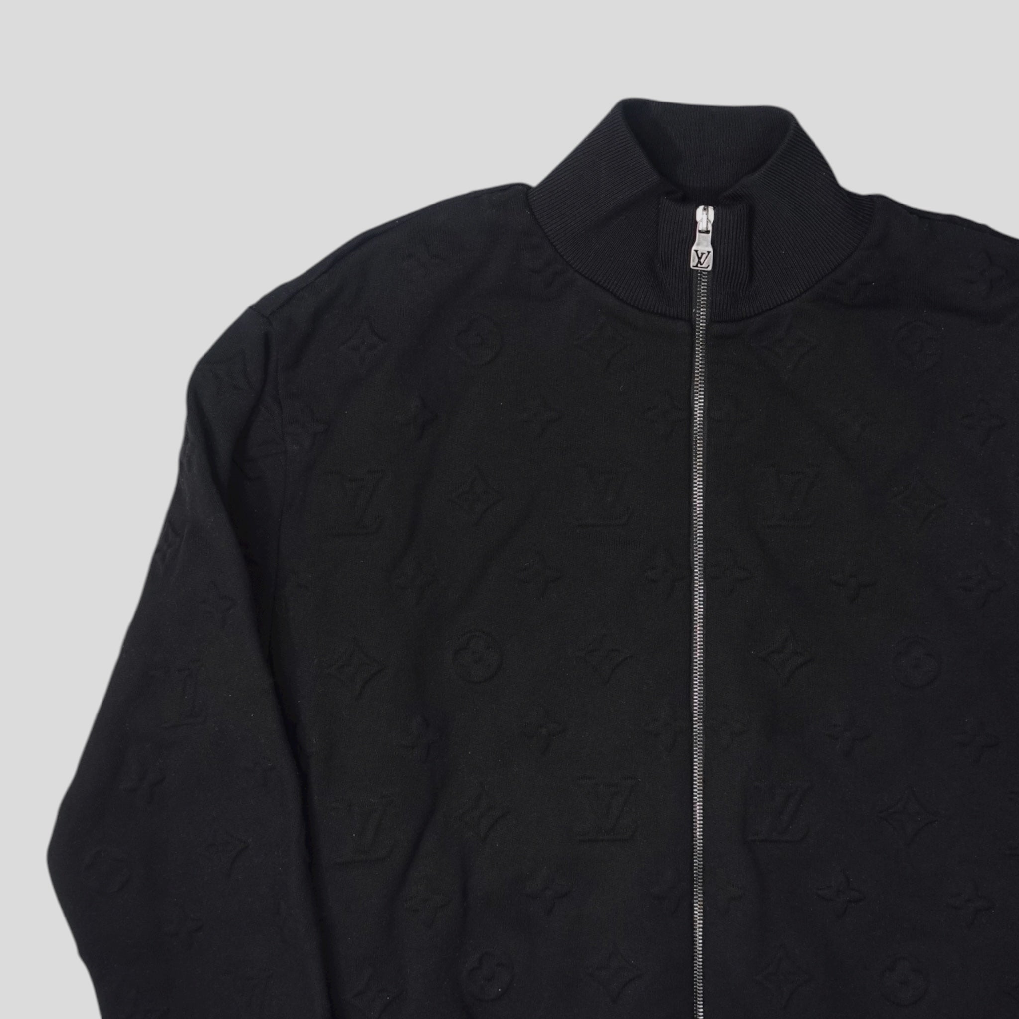 Louis Vuitton Embossed Monogram Tracktop zip up jacket in Black XL men's
