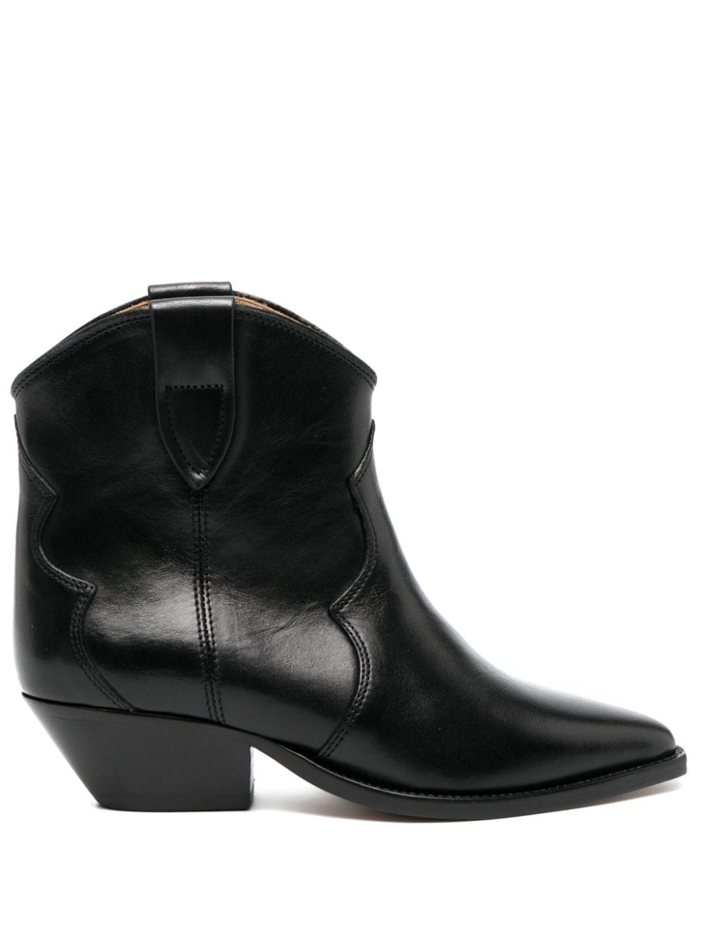 Isabel Marant ladies Dewina Leather Cowboy Boots black ankle