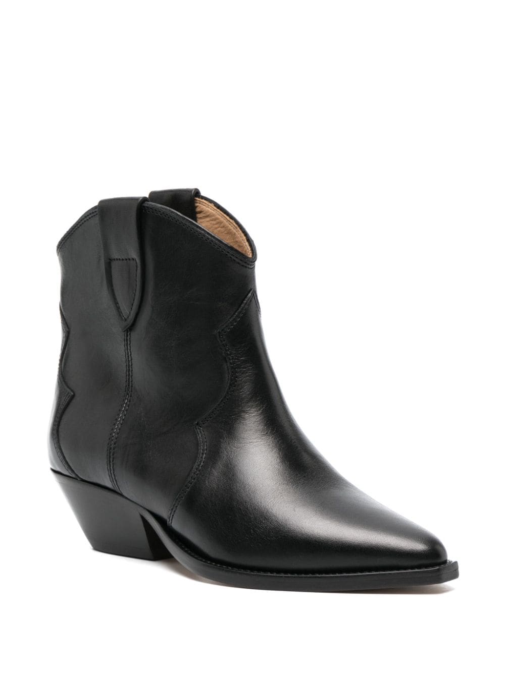 Isabel Marant ladies Dewina Leather Cowboy Boots black ankle