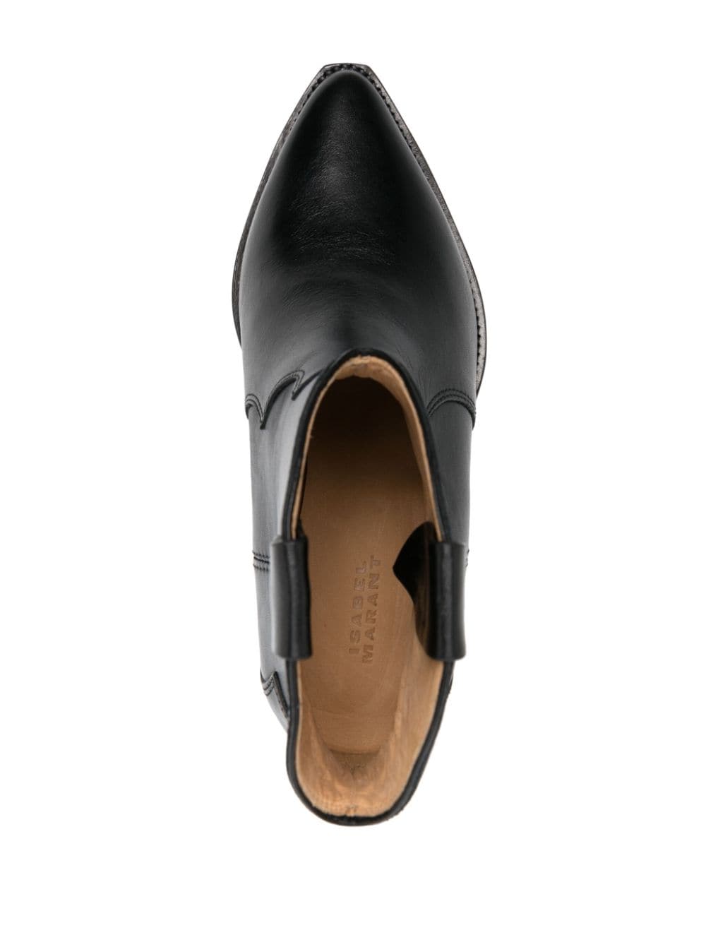 Isabel Marant ladies Dewina Leather Cowboy Boots black ankle
