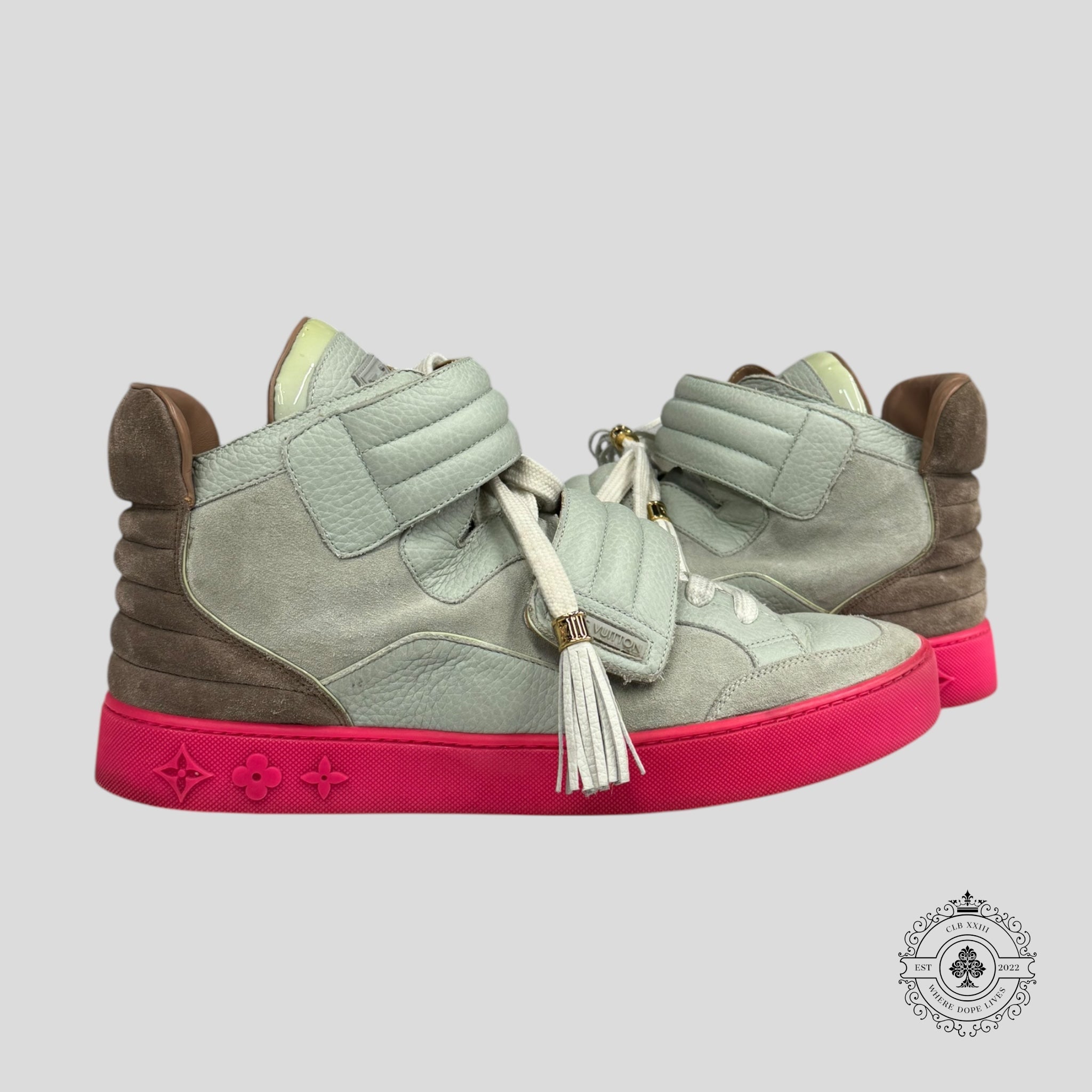 Louis Vuitton X Kanye West Jasper men's 8.5 10 hi-top shoes sneakers
