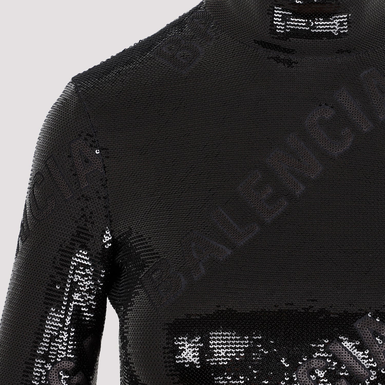 Balenciaga Turtleneck Dress ladies logo all over black mini