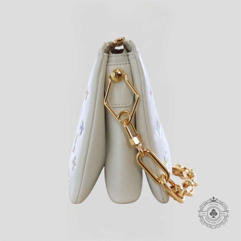 Louis Vuitton x Takashi Murakami Coussin PM new white multi handbag purse