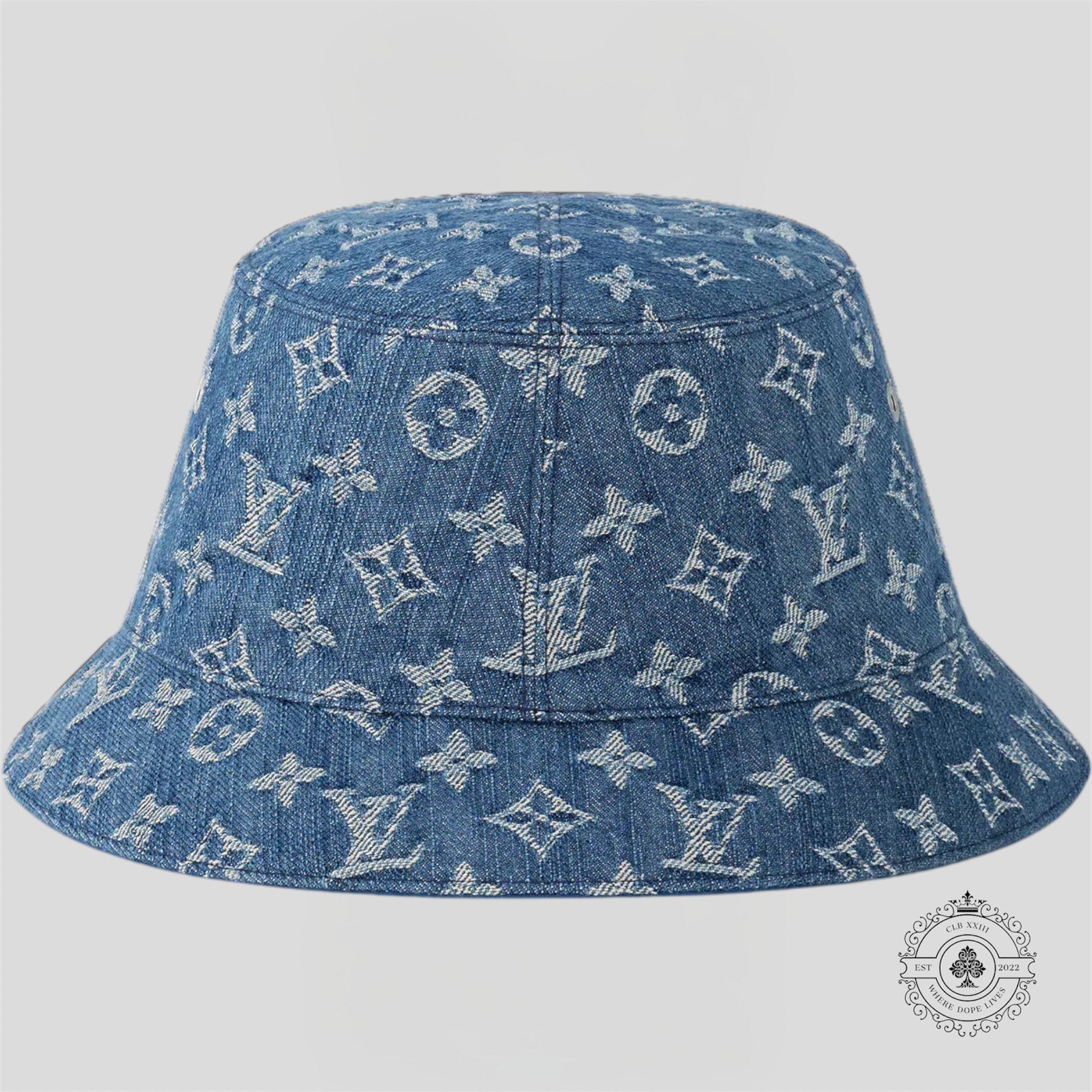 帽子 LOUIS VUITTON REVERSIBLE DENIM BUKET HAT Louis Vuitton Denim Monogram Reversible Bucket Hat blue jean