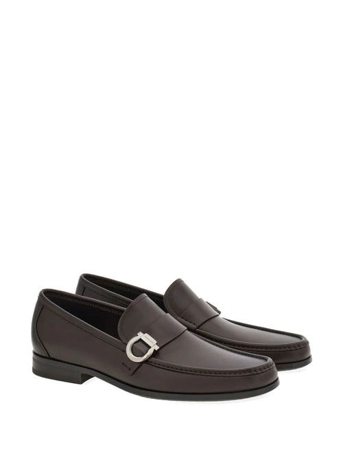Ferragamo Men's Mocassini Caspian loafers brown silver