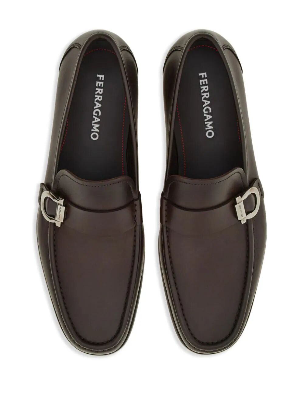 Ferragamo Men's Mocassini Caspian loafers brown silver