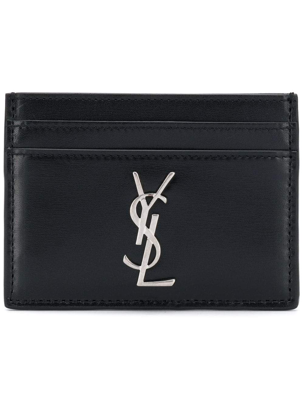 Yves Saint Laurent Men's Smooth Leather Cassandre Card Holder black YSL case wallet