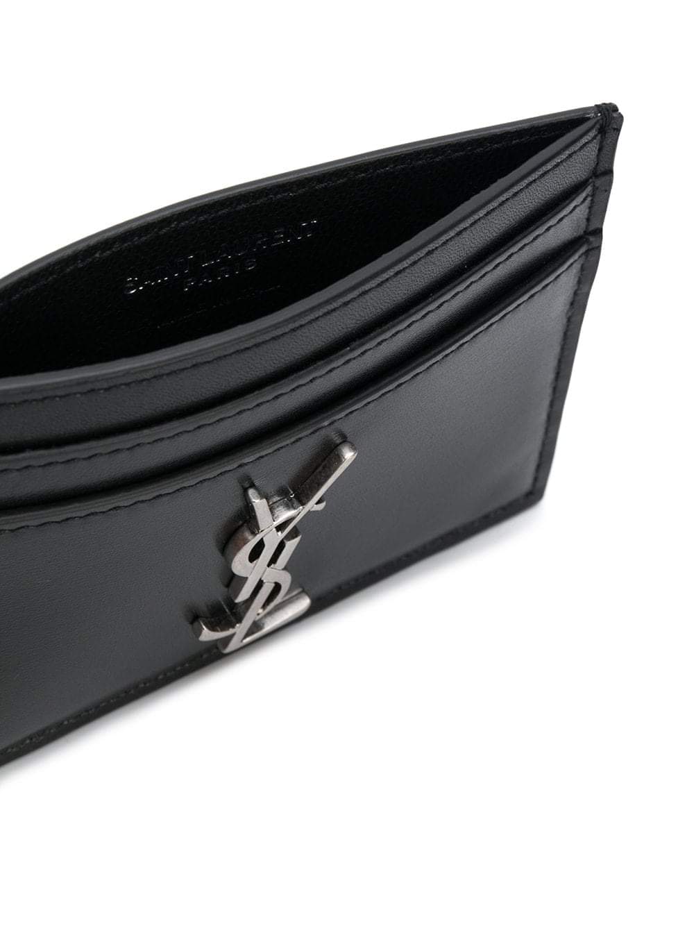 Yves Saint Laurent Men's Smooth Leather Cassandre Card Holder black YSL case wallet