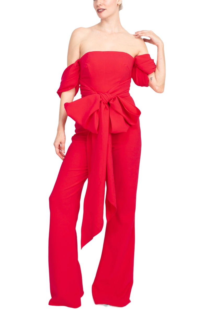 Jovani Off The Shoulder Scuba Crepe Prom Jumpsuit Pantsuit Party Formal Prom