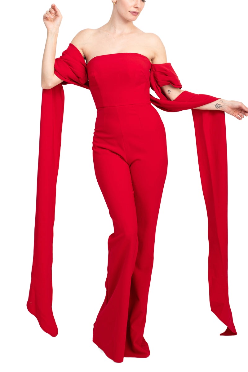 Jovani Off The Shoulder Scuba Crepe Prom Jumpsuit Pantsuit Party Formal Prom