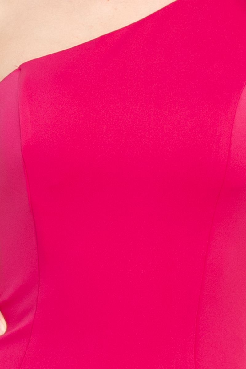 Jovani Fitted One Shoulder Slit Front Crepe Gown Dress Long Formal MOB Prom