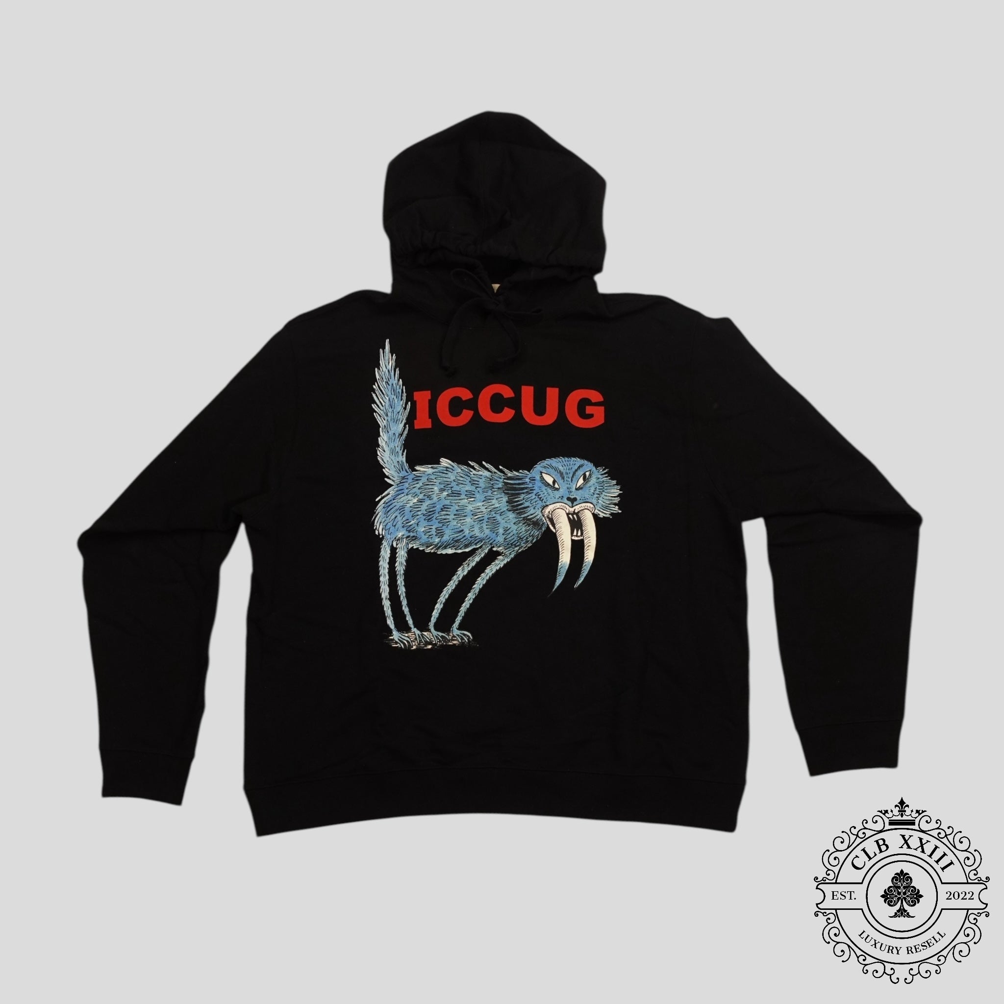 Gucci X Freya Hartas ICCUG Hoodie in Black sweatshirt pullover XXL men's 2XL