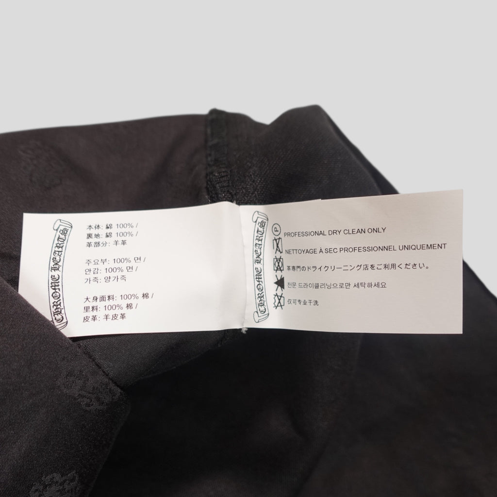 Chrome Hearts 13 Cross Patch Carpenter Shorts in Black cotton & leather 38