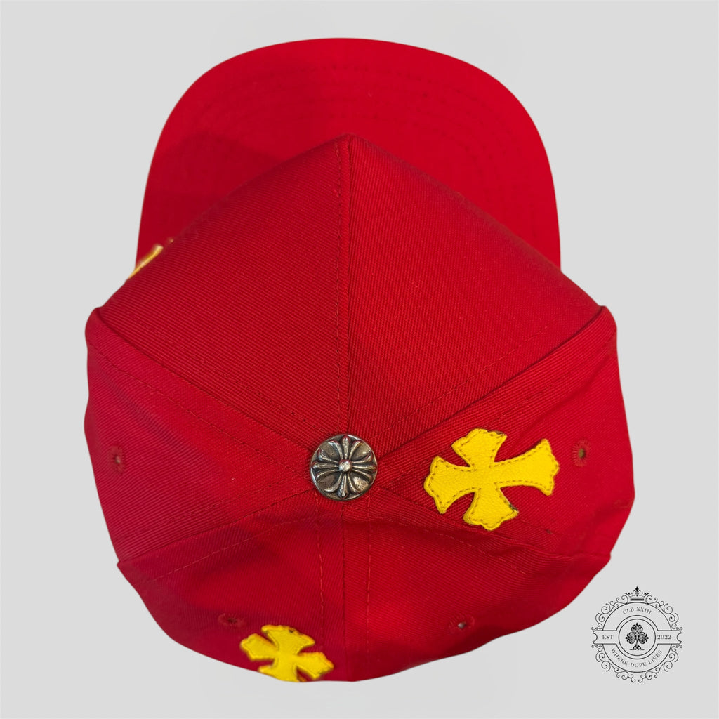 Chrome Hearts Cross Patch Hat in Red / Yellow Cap trucker men's unisex