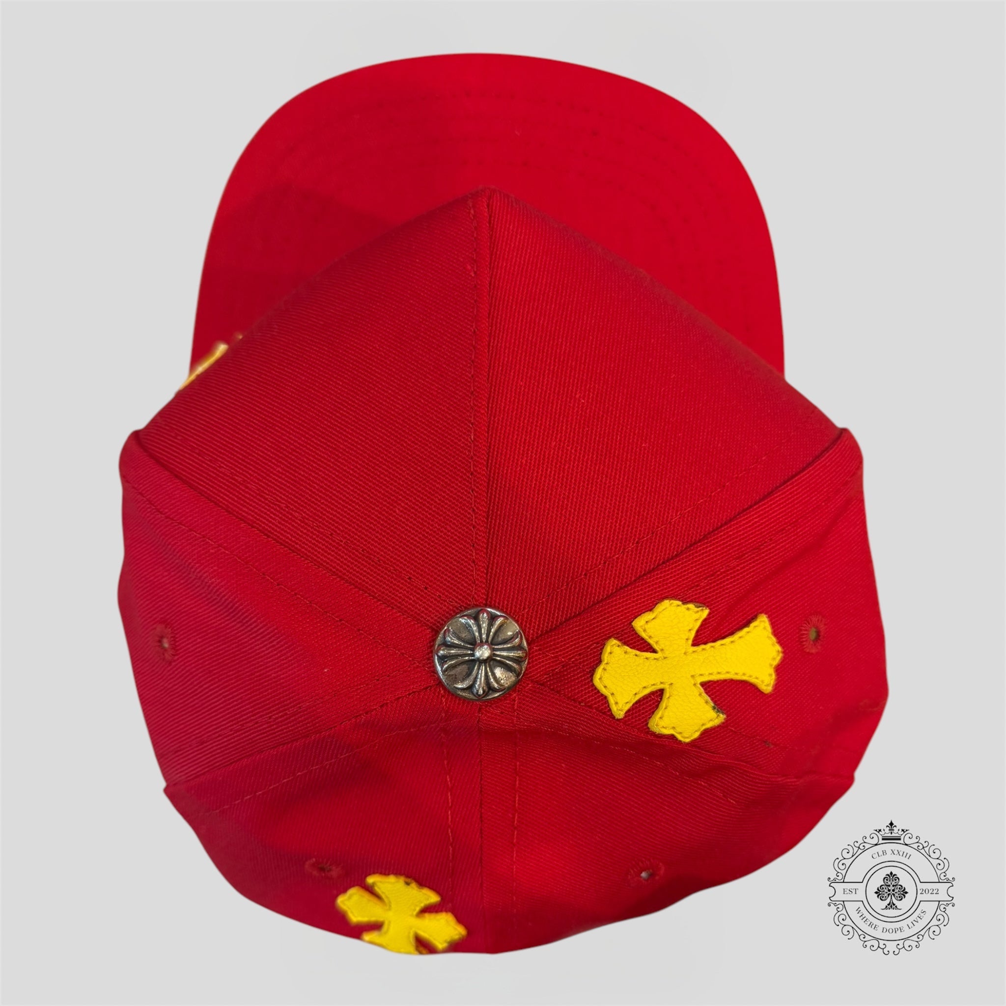 Chrome Hearts Cross Patch Hat in Red / Yellow Cap trucker men's unisex