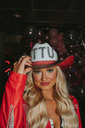 TTU Texas Tech Red Raiders Cowboy Hat Rhinestone Crystals Bling