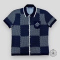Louis Vuitton Damier Jacquard Quilted Cotton Button Up Shirt Men's XL Navy