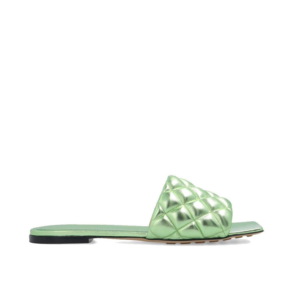 Bottega Veneta Padded Sandals ladies seafoam green pearl leather slides flats