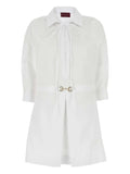 Gucci Ladies Dress white with leather horsebit mini poplin shirtdress